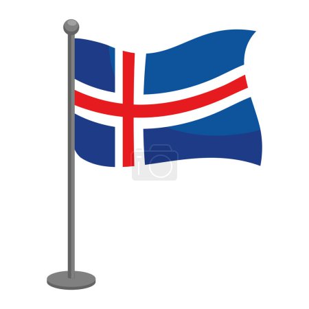 Téléchargez les illustrations : Iceland drapeau vecteur de conception isolé - en licence libre de droit