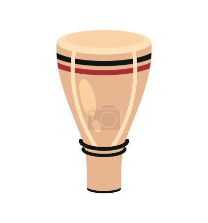 Illustration for Bata drum colored vector isolated - Royalty Free Image