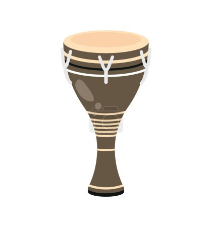 Téléchargez les illustrations : Bata tambour vecteur traditionnel isolé - en licence libre de droit