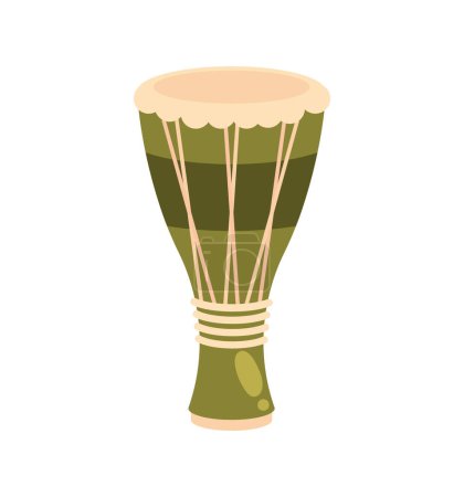 Ilustración de Bata tambor verde vector aislado - Imagen libre de derechos