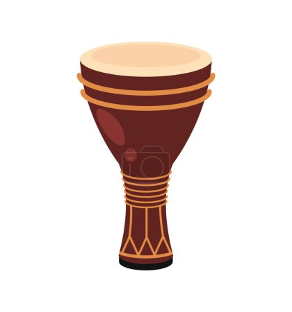 Illustration for Bata drum borwn vector isolated - Royalty Free Image