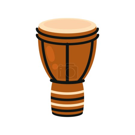 Téléchargez les illustrations : Bata tambour conception traditionnelle vecteur isolé - en licence libre de droit