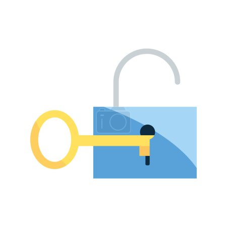 Illustration for Padlock and key vector isolated - Royalty Free Image