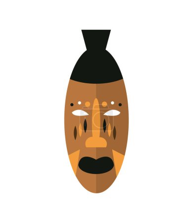Illustration for Nigerian mask traditional illustration with colorful details vector isolated - Royalty Free Image