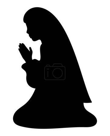Téléchargez les illustrations : Icône sainte Marie vecteur isolé - en licence libre de droit