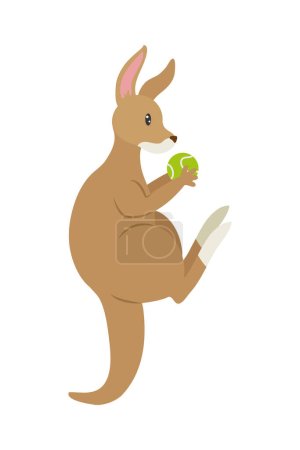 Illustration for Australia tennis kangaroo vector isolated - Royalty Free Image