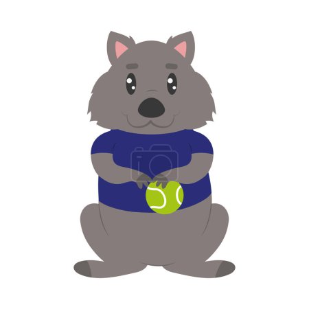 Illustration for Australia tennis quokka vector isolated - Royalty Free Image