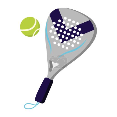 padel tennis sport ball and racket isolated
