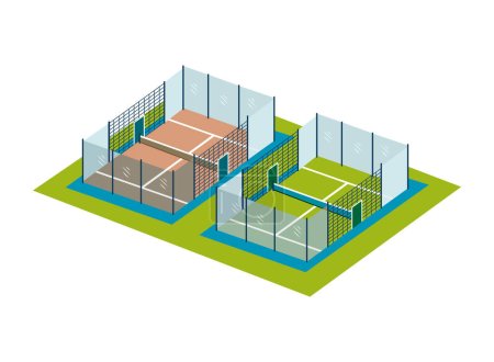 padel court outdoors illustration isolated