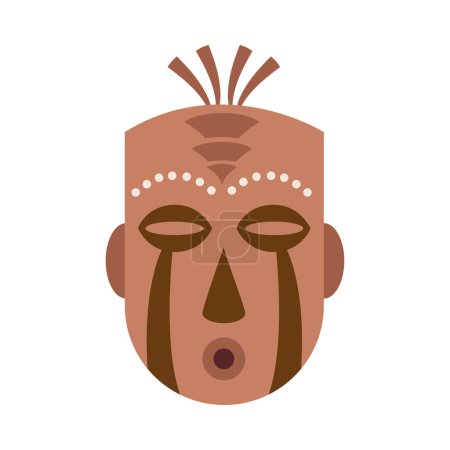 Téléchargez les illustrations : Masque nigérian illustration tribale design - en licence libre de droit