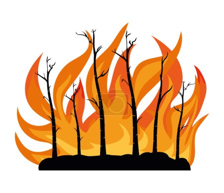 forest fires destruction illustration design