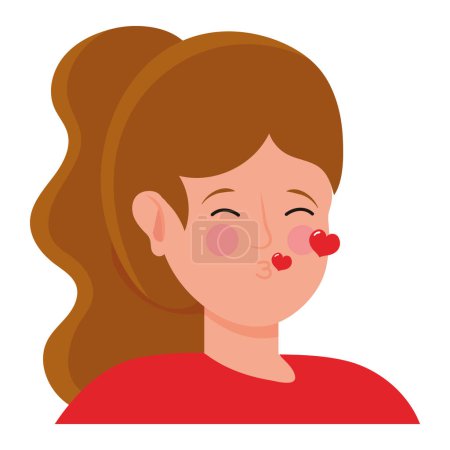 Welt-Kuss-Tag glückliche Frau Illustration