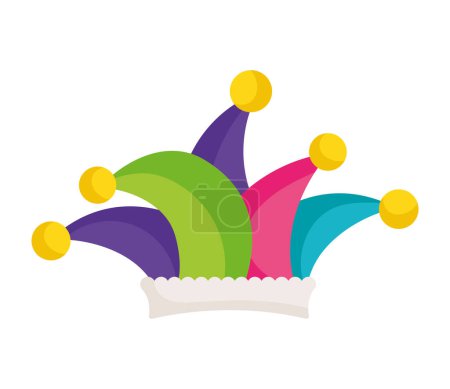 Illustration for Fools day clown hat isolated - Royalty Free Image