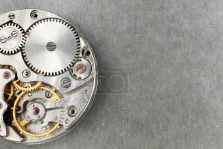 Photo for Clock mechanism close-up. Inside the clock. close up of cogwheels in clockwork - Royalty Free Image