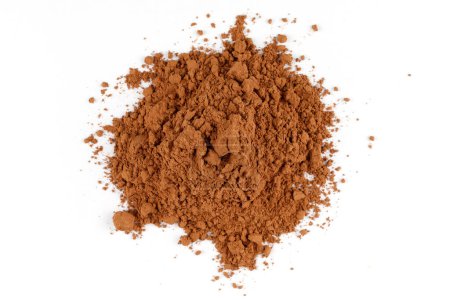 Photo for Cocoa powder heap on white isolate - Royalty Free Image