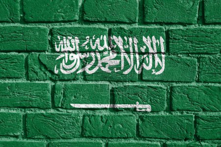 Photo for Flag of Saudi Arabia on the wall - Royalty Free Image