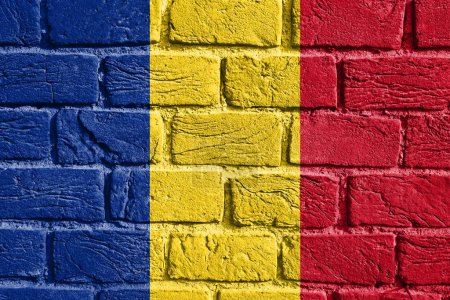 Foto de Bandera de Rumania en la pared - Imagen libre de derechos