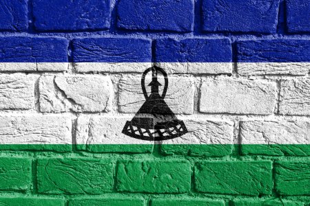 Photo for Flag of Lesotho on the wall - Royalty Free Image