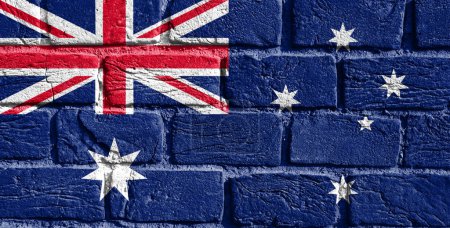Foto de Bandera de australia en la pared - Imagen libre de derechos
