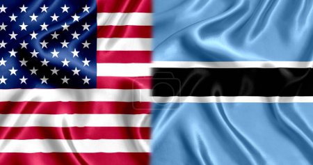 Foto de EE.UU. y Botswana Bandera de seda - Imagen libre de derechos