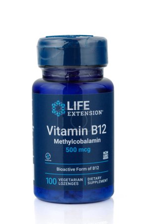 Photo for LVIV, UKRAINE - June 29, 2023: Life Extension, Vitamin B12, Methylcobalamin - Royalty Free Image