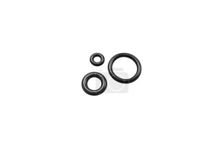 Photo for Close up of rubber sealing O ring for automotive part or industrial , object isolated with clipping path on white background - Royalty Free Image