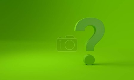 Photo for Question mark on green study background, concept of what to do about climate change. 3d rendering. - Royalty Free Image