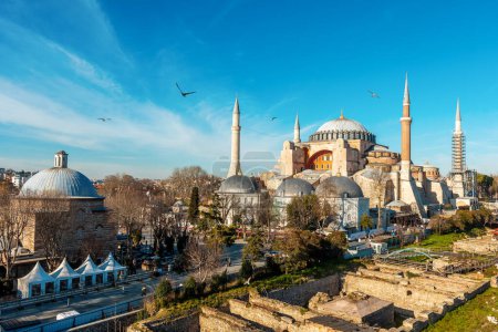 Photo for Famous Hagia Sophia mosque in Istanbul, Turkey. - Royalty Free Image