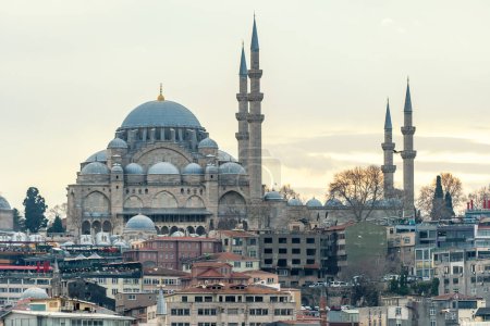 Photo for View of Rustem Pasha Mosque and Suleymaniye Mosque with surrounding buildings. - Royalty Free Image