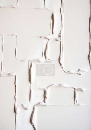 Photo for Aesthetic Beige Plaster Art on Canvas - Royalty Free Image