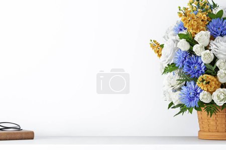 Photo for Interior background and flowers - Royalty Free Image