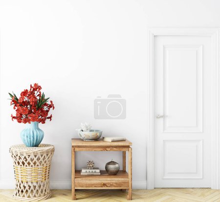 Foto de Interior vacío con pared blanca - Imagen libre de derechos