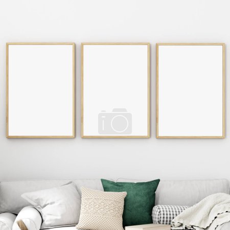 Photo for Christmas frame mockup in living room - Royalty Free Image
