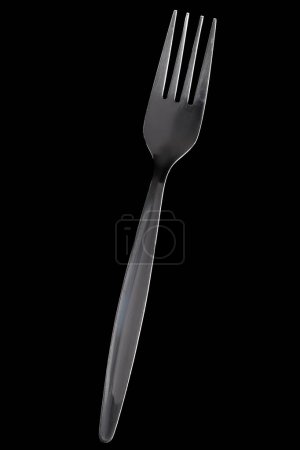 Photo for Fork stainless steel isolated on black background - Royalty Free Image