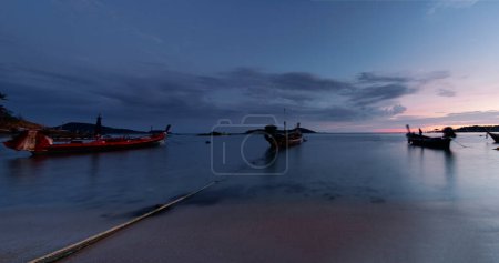 Photo for Beautiful landscape with traditional longtail boat on the beach. Phuket, Thailand. - Royalty Free Image