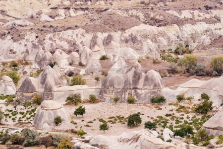 Photo for Travel and tourism in Turkey. Famous sightseeing Cappadocia, Anatolia. Beautiful landscape with mountains, hills and caves. - Royalty Free Image