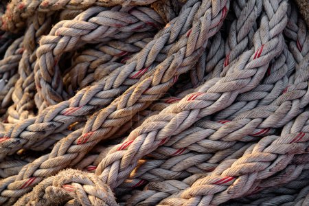 Photo for Background texture of coiled marine or nautical rope - Royalty Free Image