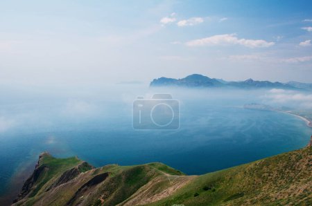 Photo for Landscape with sea bay and mountain view. - Royalty Free Image