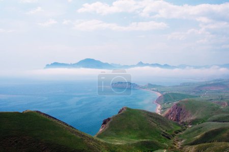 Photo for Landscape with sea bay and mountain view. - Royalty Free Image