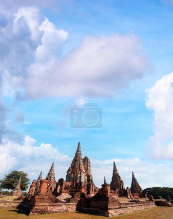 Photo for Wat chaiwattanaram in Ayuthaya, old temple and heritage pagoda in Thailand - Royalty Free Image