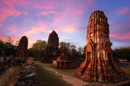 Photo for Temple pagoda in Ayutthaya historical park, Thailand. - Royalty Free Image