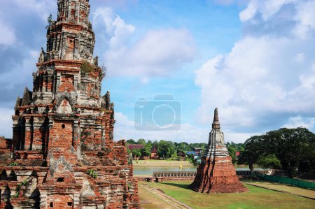 Photo for Temple pagoda in Ayutthaya historical park, Thailand. - Royalty Free Image