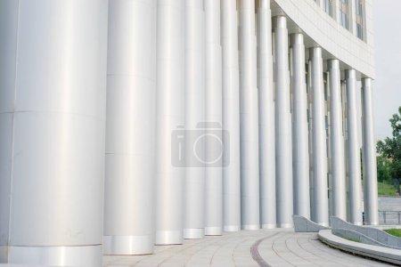 Photo for Architecture and perspective. Modern building with colonnade. - Royalty Free Image