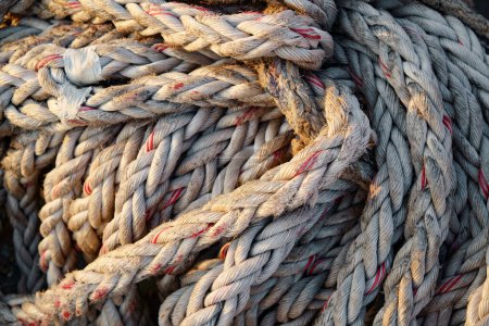 Photo for Background texture of coiled marine or nautical rope - Royalty Free Image
