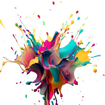 éclaboussures colorées de peinture sur fond neutre, art abstrait 