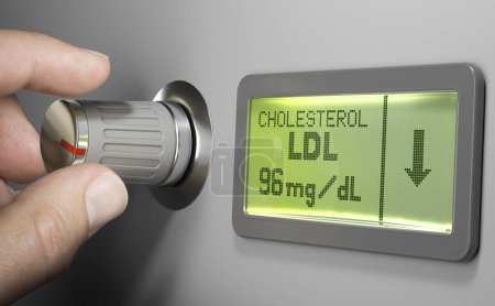 Téléchargez les photos : Bouton tournant les doigts pour réduire le cholestérol LDL. - en image libre de droit