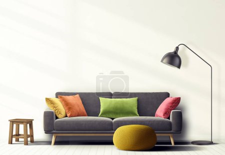 Téléchargez les photos : Salon moderne avec canapé - en image libre de droit