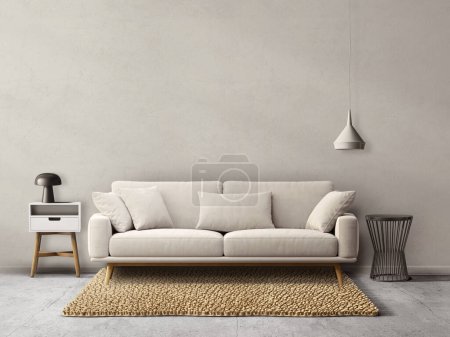 Photo for Modern living room with white sofa - Royalty Free Image