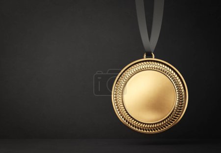 Photo for Medal award isolated on a black. 3d illustration - Royalty Free Image