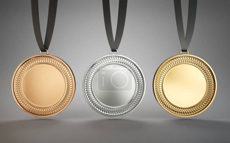 Photo for Medal award isolated on a grey. 3d illustration - Royalty Free Image